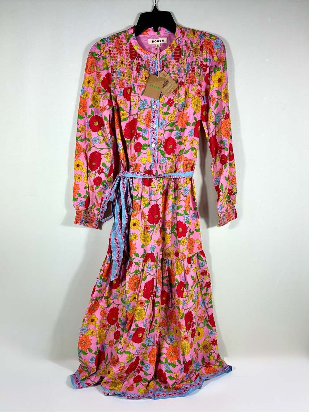 Boden Cecily Floral Long Sleeve Cotton Shirt Dress Dahlia Trail 4 US NWT - Picture 4 of 17